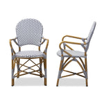 Load image into Gallery viewer, Baxton Studio Seva Classic French Indoor And Outdoor Beige And Red Bamboo Style Stackable Bistro Dining Chair Set Of 2
