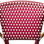 Load image into Gallery viewer, BAXTON STUDIO ELIANE CLASSIC FRENCH INDOOR AND OUTDOOR RED AND WHITE BAMBOO STYLE STACKABLE BISTRO DINING CHAIR SET OF 2
