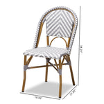 Load image into Gallery viewer, Baxton Studio Celie Classic French Indoor And Outdoor Grey And White Bamboo Style Stackable Bistro Dining Chair Set Of 2
