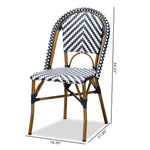 Load image into Gallery viewer, Baxton Studio Celie Classic French Indoor And Outdoor Blue And White Bamboo Style Stackable Bistro Dining Chair Set Of 2
