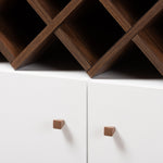 Load image into Gallery viewer, Baxton Studio Serafino Mid-Century Modern White And Walnut Finished Wood Wine Cabinet
