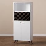 Load image into Gallery viewer, Baxton Studio Serafino Mid-Century Modern White And Walnut Finished Wood Wine Cabinet
