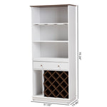 Load image into Gallery viewer, Baxton Studio Mattia Mid-Century Modern White And Walnut Finished Wood Wine Cabinet
