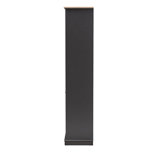 Baxton Studio Mattia Modern And Contemporary Dark Grey And Oak Finished Wood Wine Cabinet