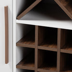 Load image into Gallery viewer, Baxton Studio Pietro Mid-Century Modern White And Brown Finished Wine Cabinet
