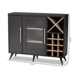 Load image into Gallery viewer, Baxton Studio Pietro Mid-Century Modern Dark Grey And Oak Finished Wine Cabinet
