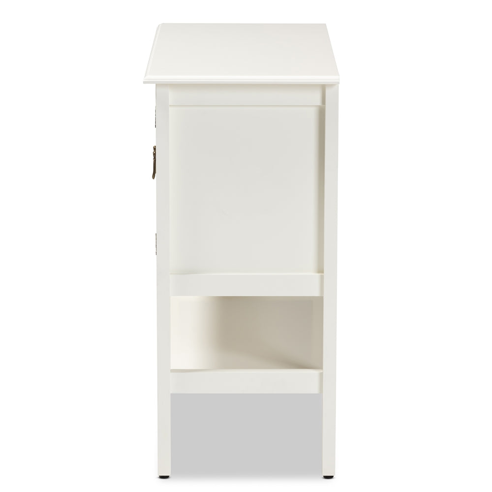 Baxton Studio Chauncey Classic And Traditional White Finished Wood And Glass 2-Door Kitchen Storage Cabinet