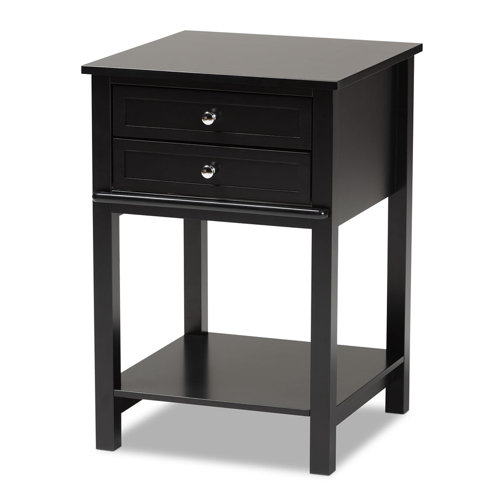 Baxton Studio Willow Modern Transitional Finished 2-Drawer Wood Nightstand