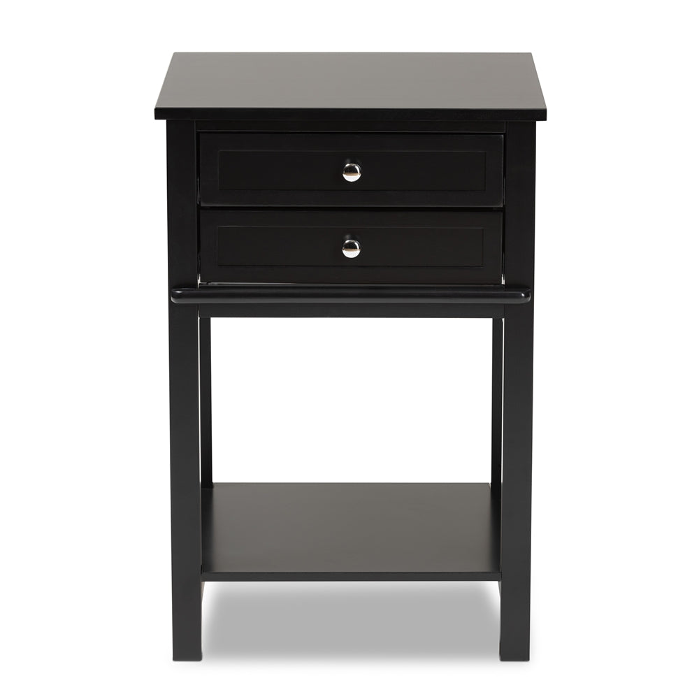 Baxton Studio Willow Modern Transitional Finished 2-Drawer Wood Nightstand