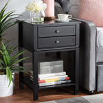 Load image into Gallery viewer, Baxton Studio Willow Modern Transitional Black Finished 2-Drawer Wood Nightstand
