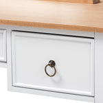 Load image into Gallery viewer, BAXTON STUDIO SYLVIE CLASSIC AND TRADITIONAL WHITE 3-DRAWER WOOD VANITY TABLE WITH MIRROR
