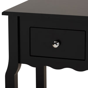 BAXTON STUDIO HAILEY CLASSIC TRADITIONAL AND TRANSITIONAL BLACK FINISHED WOOD 1-DRAWER NIGHTSTAND