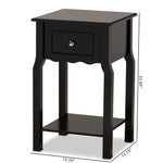 Load image into Gallery viewer, Baxton Studio Hailey Classic Traditional And Transitional Black Finished Wood 1-Drawer Nightstand
