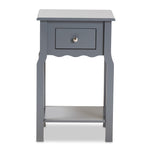 Load image into Gallery viewer, Baxton Studio Hailey Classic Traditional And Transitional Dark Grey Finished Wood 1-Drawer Nightstand
