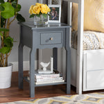 Load image into Gallery viewer, Baxton Studio Hailey Classic Traditional And Transitional Dark Grey Finished Wood 1-Drawer Nightstand
