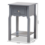 Load image into Gallery viewer, Baxton Studio Hailey Classic Traditional And Transitional Dark Grey Finished Wood 1-Drawer Nightstand
