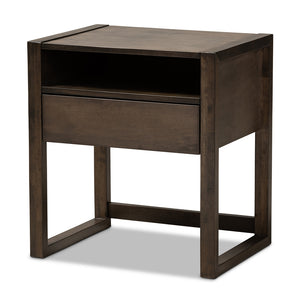 Baxton Studio Inicio Modern and Contemporary Finished 1-Drawer Wood Nightstand