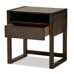 Load image into Gallery viewer, Baxton Studio Inicio Modern And Contemporary Ash Brown Finished 1-Drawer Wood Nightstand
