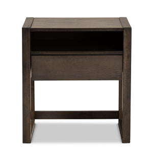 Baxton Studio Inicio Modern And Contemporary Ash Brown Finished 1-Drawer Wood Nightstand