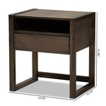 Load image into Gallery viewer, Baxton Studio Inicio Modern And Contemporary Ash Brown Finished 1-Drawer Wood Nightstand
