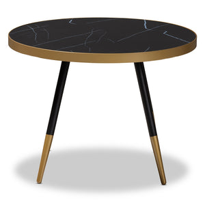 Baxton Studio Lauro Modern and Contemporary Round and Metal Coffee Table with Two-Tone Black and Gold