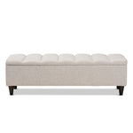 Load image into Gallery viewer, Baxton Studio Brette Mid-Century Modern Fabric Upholstered Finished Wood Storage Bench Ottoman
