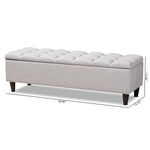 Load image into Gallery viewer, Baxton Studio Brette Mid-Century Modern Grayish Beige Fabric Upholstered Dark Brown Finished Wood Storage Bench Ottoman
