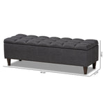 Load image into Gallery viewer, Baxton Studio Brette Mid-Century Modern Charcoal Fabric Upholstered Dark Brown Finished Wood Storage Bench Ottoman
