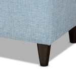 Load image into Gallery viewer, Baxton Studio Brette Mid-Century Modern Light Blue Fabric Upholstered Dark Brown Finished Wood Storage Bench Ottoman
