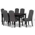 Load image into Gallery viewer, Baxton Studio Dylin Modern And Contemporary Dark Grey Fabric Upholstered And Dark Brown Finished Wood 7-Piece Dining Set
