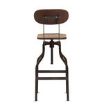 Load image into Gallery viewer, Baxton Studio Varek Vintage Rustic Industrial Style Wood And Rust-Finished Steel Adjustable Swivel Bar Stool
