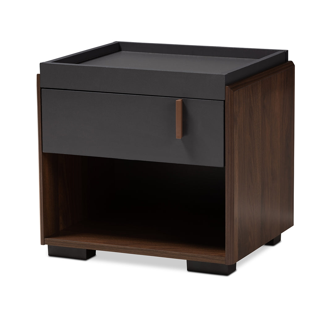 Baxton Studio Rikke Modern and Contemporary Two-Tone Finished Wood 1-Drawer Nightstand