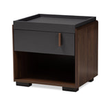 Load image into Gallery viewer, Baxton Studio Rikke Modern And Contemporary Two-Tone Gray And Walnut Finished Wood 1-Drawer Nightstand
