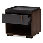 Load image into Gallery viewer, Baxton Studio Rikke Modern And Contemporary Two-Tone Gray And Walnut Finished Wood 1-Drawer Nightstand
