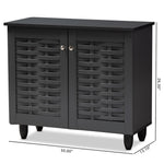 Load image into Gallery viewer, Baxton Studio Winda Modern And Contemporary Dark Gray 2-Door Wooden Entryway Shoe Storage Cabinet
