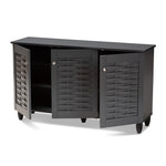 Load image into Gallery viewer, Baxton Studio Winda Modern And Contemporary Dark Gray 3-Door Wooden Entryway Shoe Storage Cabinet
