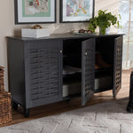 Load image into Gallery viewer, Baxton Studio Winda Modern And Contemporary Dark Gray 3-Door Wooden Entryway Shoe Storage Cabinet
