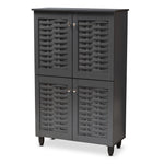 Load image into Gallery viewer, Baxton Studio Winda Modern And Contemporary Dark Gray 4-Door Wooden Entryway Shoe Storage Cabinet
