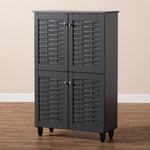 Load image into Gallery viewer, Baxton Studio Winda Modern And Contemporary Dark Gray 4-Door Wooden Entryway Shoe Storage Cabinet
