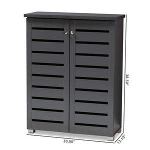 Baxton Studio Adalwin Modern And Contemporary Dark Gray 2-Door Wooden Entryway Shoe Storage Cabinet