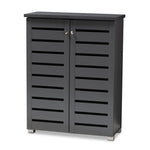 Load image into Gallery viewer, Baxton Studio Adalwin Modern And Contemporary Dark Gray 2-Door Wooden Entryway Shoe Storage Cabinet
