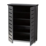 Load image into Gallery viewer, Baxton Studio Adalwin Modern And Contemporary Dark Gray 2-Door Wooden Entryway Shoe Storage Cabinet
