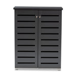 Load image into Gallery viewer, Baxton Studio Adalwin Modern And Contemporary Dark Gray 2-Door Wooden Entryway Shoe Storage Cabinet
