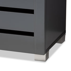 Baxton Studio Adalwin Modern And Contemporary Dark Gray 2-Door Wooden Entryway Shoe Storage Cabinet