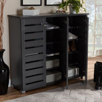 Load image into Gallery viewer, Baxton Studio Adalwin Modern And Contemporary Dark Gray 3-Door Wooden Entryway Shoe Storage Cabinet
