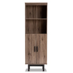 Load image into Gallery viewer, Baxton Studio Arend Modern And Contemporary Two-Tone Oak And Ebony Wood 2-Door Bookcase
