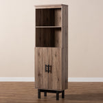 Load image into Gallery viewer, Baxton Studio Arend Modern And Contemporary Two-Tone Oak And Ebony Wood 2-Door Bookcase
