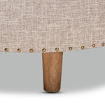 Load image into Gallery viewer, BAXTON STUDIO VINET MODERN AND CONTEMPORARY BEIGE FABRIC UPHOLSTERED NATURAL WOOD COCKTAIL OTTOMAN
