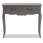 Load image into Gallery viewer, Baxton Studio Capucine Antique French Country Cottage Grey Finished Wood 2-Drawer Console Table
