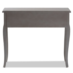 Baxton Studio Capucine Antique French Country Cottage Grey Finished Wood 2-Drawer Console Table